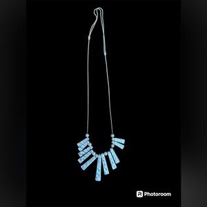 Silver Hammered Fan Necklace